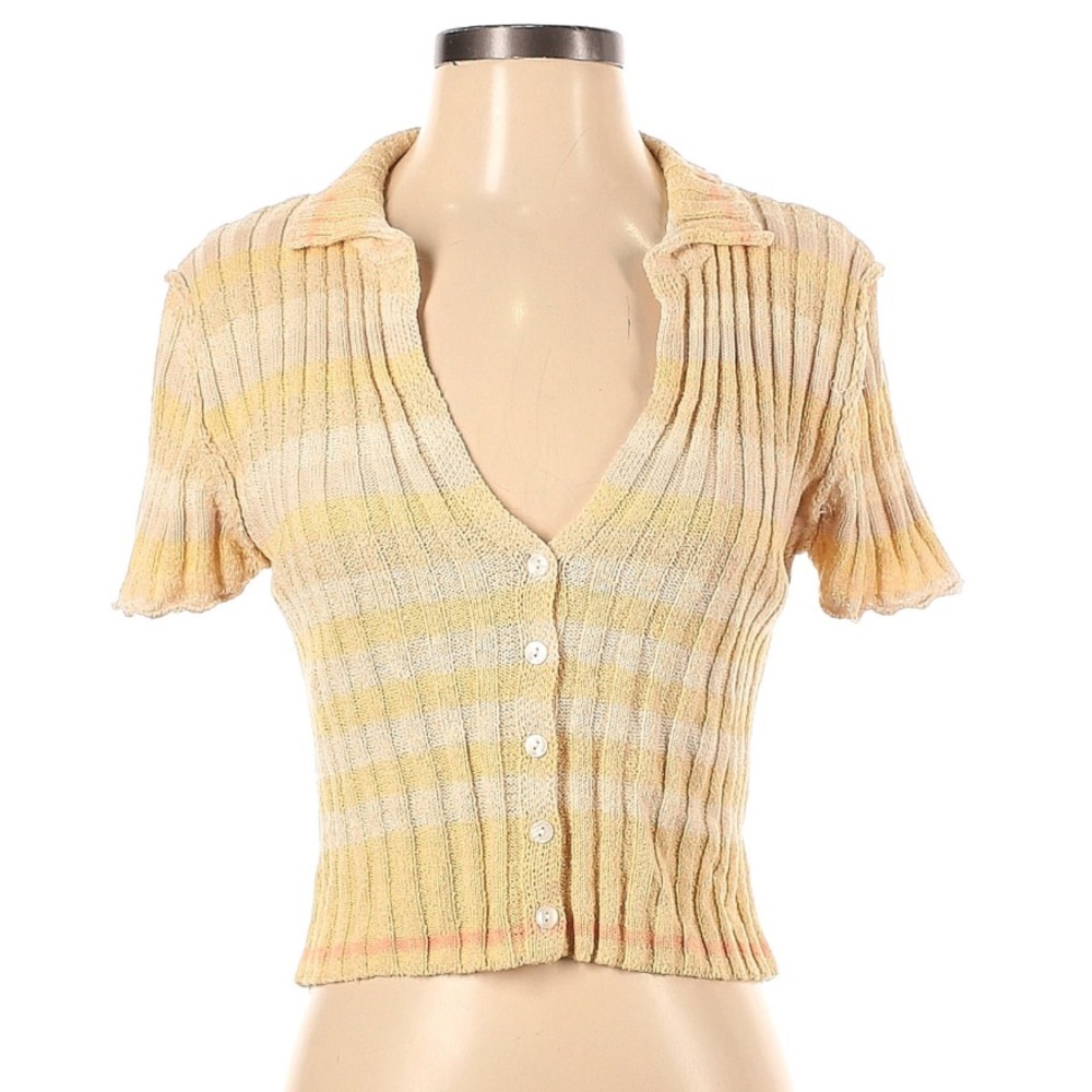 Free People Cream and Orange Blouse
